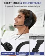 AOC USB Headset with Microphone for PC, Over-Ear Wired Headphones with Mic - Image 3