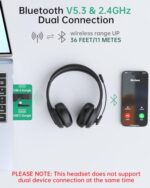 AOC Wireless Headset with Mic for Work with AI Noise Cancelling Mic for Clear - Image 3