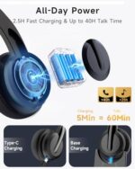 AOC Wireless Headset with Mic for Work, Bluetooth 5.4 Wireless Headset with AI - Image 3