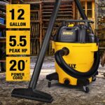 DEWALT 12 Gallon Poly Wet/Dry Vac, 5.5 HP Shop Vacuum Wet Vacuum Cleaner for - Image 3