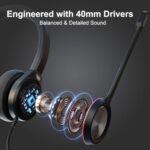 USB Headset with Microphone for PC, Mono Wired Computer Headset with 3.5mm & USB - Image 3