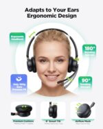 Wireless Headset with Mic for Work,Bluetooth Headset for Calls & Meetings - Image 3
