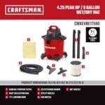 CRAFTSMAN CMXEVBE17590 9 Gallon 4.25 Peak HP Wet Dry Shop Vacuum - Image 3