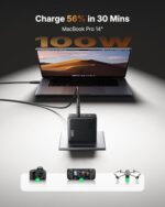 INIU 100W USB C Charger, 3-Port GaN Fast Charging Block with 5ft USBC Cable - Image 3