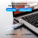MOVE SPEED 1TB Solid State Flash Drive 570MB/s High Speed USB Drive with Type C - Image 3