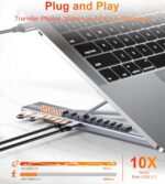 Mukiya 5-in-1 USB C Hub Adjustable Aluminum Laptop Stand - Image 3