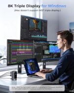 RayCue 15 in 1 Laptop Docking Station 3 Monitors, Triple 8K Display with 3 HDMI - Image 3