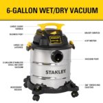STANLEY SL18116 Wet/Dry Vacuum, 6 Gallon, 4 Horsepower, Stainless Steel Tank - Image 3