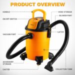 DEKOPRO Shop Vacuum Wet and Dry:4-Gallon 3 Peak HP Portable Shop Vac - Image 3