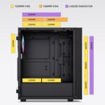 Vetroo Black AL800 Mid Tower ATX PC Computer Case - Door Opening Design - Image 3