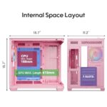 Vetroo AL900 Pink ATX PC Case with 270° Full View Tempered Glass - Image 3