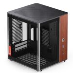 JONSBO TK-0 Black ITX Mini Tower PC Case, Hyperboloid Glass Desktop Design - Image 3