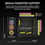 CORSAIR 3200D RS ARGB Mid-Tower PC Case – 3X RS120 ARGB PWM Fans Included - Image 3
