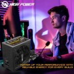 HIGH POWER 600W Power Supply, 80 Plus Gold Certified PSU - Image 3