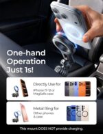 LISEN for MagSafe Car Mount, Magnetic Phone Holder for Car Vent Phone Mount - Image 3