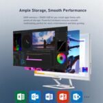 suevery 22Inch All-in-One Desktop Computer, White - Image 3