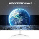 CRUA 24" FHD 100Hz Curved Monitor, 120% sRGB, HDMI/VGA, Frameless, White - Image 3
