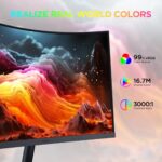 KOORUI 24 inch Curved Computer Monitor, FHD 100Hz VA 1500R PC Screen - Image 3