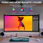 CRUA 27 Inch FHD 100Hz White Curved Computer Monitor, 1800R VA, Frameless - Image 3