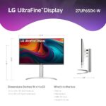 LG 27UP650K-W 27-inch Ultrafine 4K UHD (3840 x 2160) IPS Computer Monitor, 60Hz - Image 3