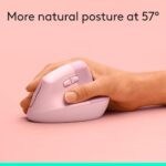 Logitech Lift Vertical Ergonomic Wireless Mouse - Rose - Image 3