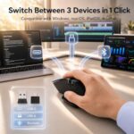 PHILIPS Ergonomic Wireless Mouse, Multi-Device Bluetooth (USB-A/C) for Laptop & - Image 3
