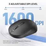 TECKNET 3-Device Portable Wireless Bluetooth Mouse for Laptop Black - Image 3