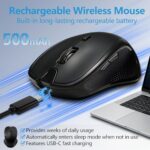 Bluetooth Ergonomic Mouse with Built-in Jiggler,Black - Image 3