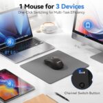 TECKNET Wireless Mouse with LED Display,Tri-Mode Bluetooth Mouse for Laptop - Image 3