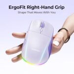 seenda MOU110 Wireless Bluetooth Mouse, Rechargeable & RGB, Purple - Image 3