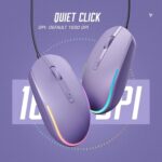 seenda Wired Mouse, RGB Backlit 1600 DPI Corded Mouse for Laptop/PC, Purple - Image 3