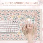 iCasso Desk Mat,Mouse Pad for Office Desk,35.4x15.7in,Pink Floral - Image 3