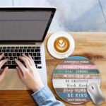 Inspirational Quote Work Mouse Pad, Positive Small Round Mousepad - Image 3