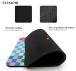Cute Colorful Checkered Mouse Pad, Retro Purple Pink Blue Green Mousepad - Image 3