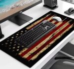 Retro American Flag XL Gaming Mouse Pad with Stitching Edge Laptop Desk Mat - Image 3