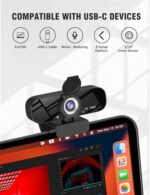 HD 1080P Webcam with Built-in Microphone and Rotatable Tripod - Image 3