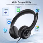 AOC USB Headset with Microphone for PC, On-Ear Wired Headphones with Mic - Image 3