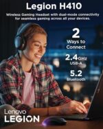 Lenovo Legion H410 Wireless Gaming Headset, Bluetooth or 2.4 GHz USB-A - Image 3