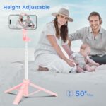 Selfie Stick Travel Tripod for Cell Phone with Remote Control and (B0DLNZSFTS) - Image 3