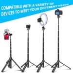 BZE 62 inches Extendable Selfie Stick Tripod with Wireless Remote & Phone Holder - Image 3