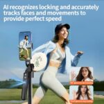 yAyusi 70.9" Auto Face Tracking Selfie Stick Tripod for iPhone with Light - Image 3