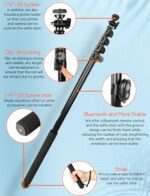 BMZX 118" Long Selfie Stick Tripod for iPhone & Android (29 to 118") - Image 3