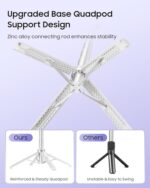 53'' Selfie Stick Tripod with Light, Enhanced 4-Leg Cell Phone Stand Camera - Image 3