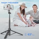 Selfie Stick Travel Tripod for Cell Phone with Remote Control and (B0DLNGJDL2) - Image 3