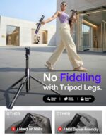 LISEN Tripod for iPhone 17 Pro Max Selfie Stick 67" 0.01s-Open with Remote - Image 3