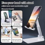Meetuo 2 Pcs Cell Phone Stand for Desk, Adjustable & Foldable Phone Holder - Image 3