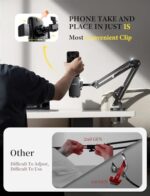 LISEN Gooseneck Phone Holder for Bed Desk [3rd Upgrade] Cell Phone Stand for - Image 3