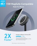 Anker MagSafe Charger, MagGo Qi2 15W 360-Degree Wireless Charger Stand - Image 3