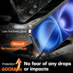 Wiaocit 3 Pack Tempered Glass Screen Protector for iPhone 16 with 3 Pack Camera - Image 3