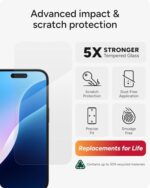 ZAGG Glass Elite Screen Protector for iPhone 16/15-5X Stronger, Reinforced Edges - Image 3